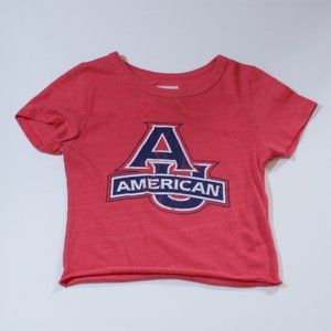 Original League | Cropped American University Tee | Heathered Red